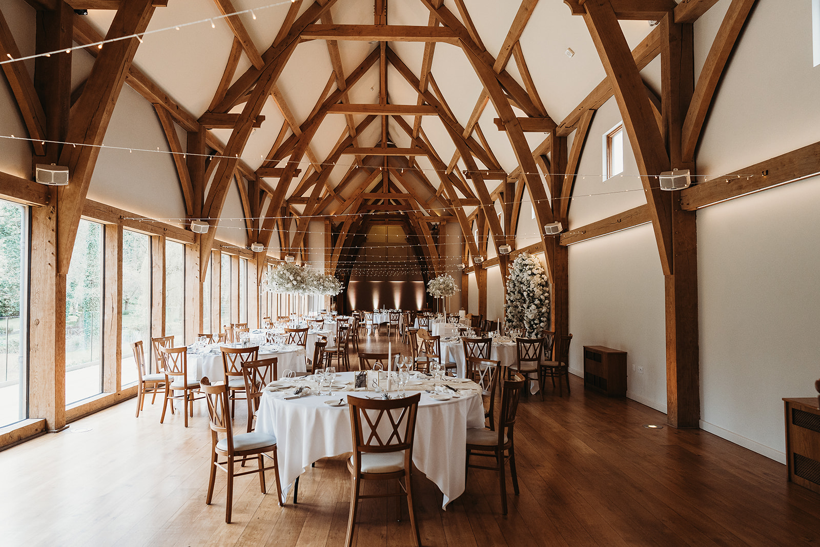 The reception space at Shropshire wedding venue, The Mill Barns