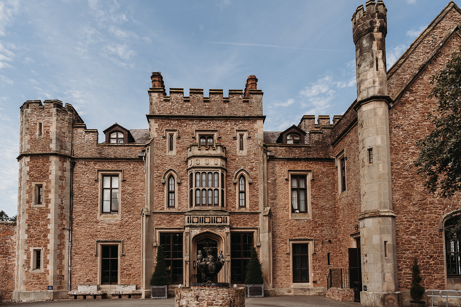 The outside of the castle at Shropshire wedding venue, Rowton Castle